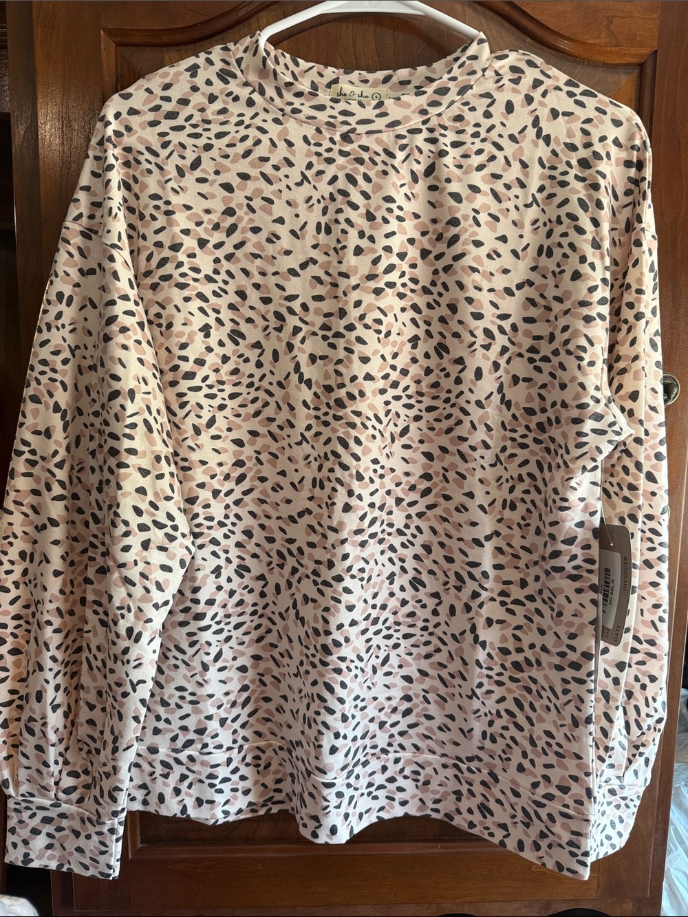 Crewneck Speckled Print Sweatshirt